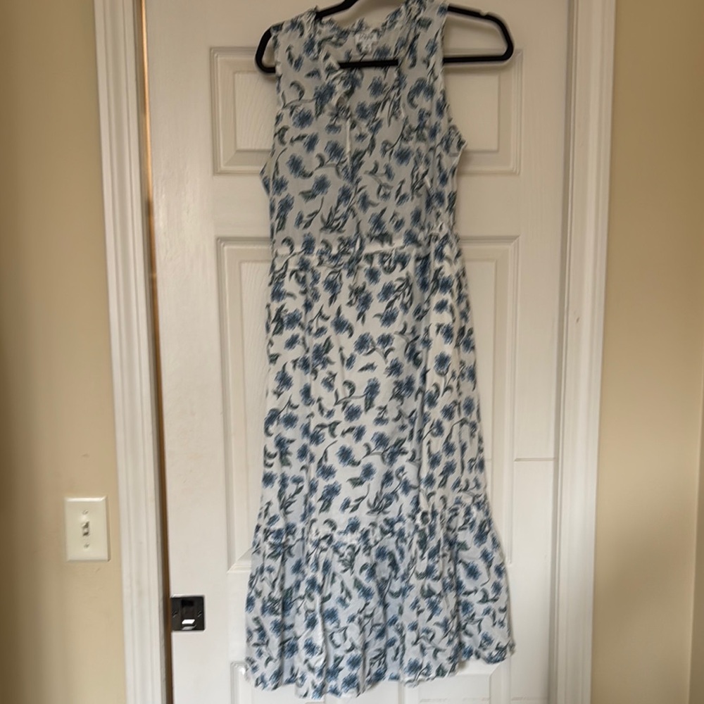 Floral Blue Sleeveless Dress